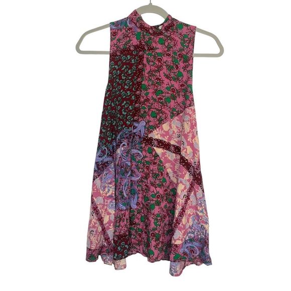 Cotton Candy LA Women's Tunic Tank Top w/ Pockets Patchwork Paisley Printed Boho - Picture 1 of 11